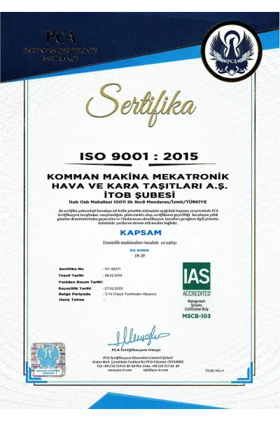 ISO 9001 : 2015 CERTIFICATE